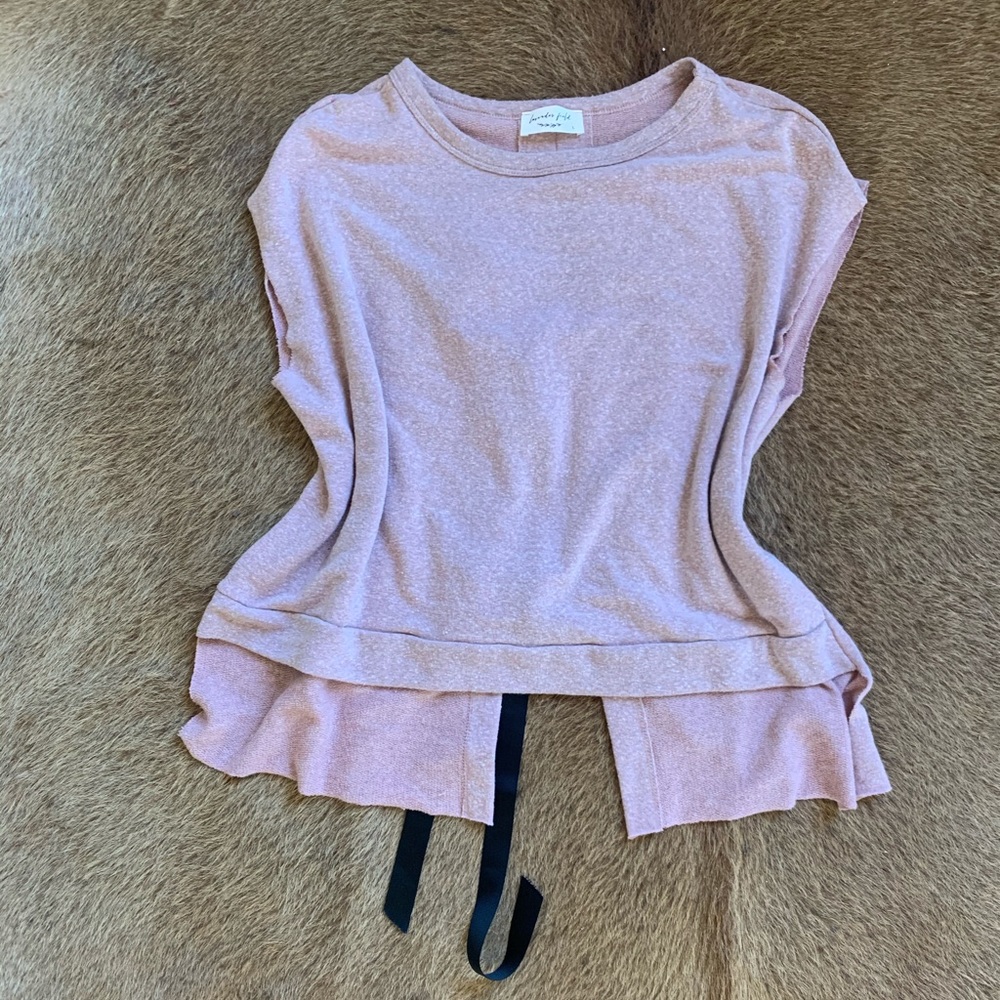 Dusty Rose Shirt Open Back with Bows